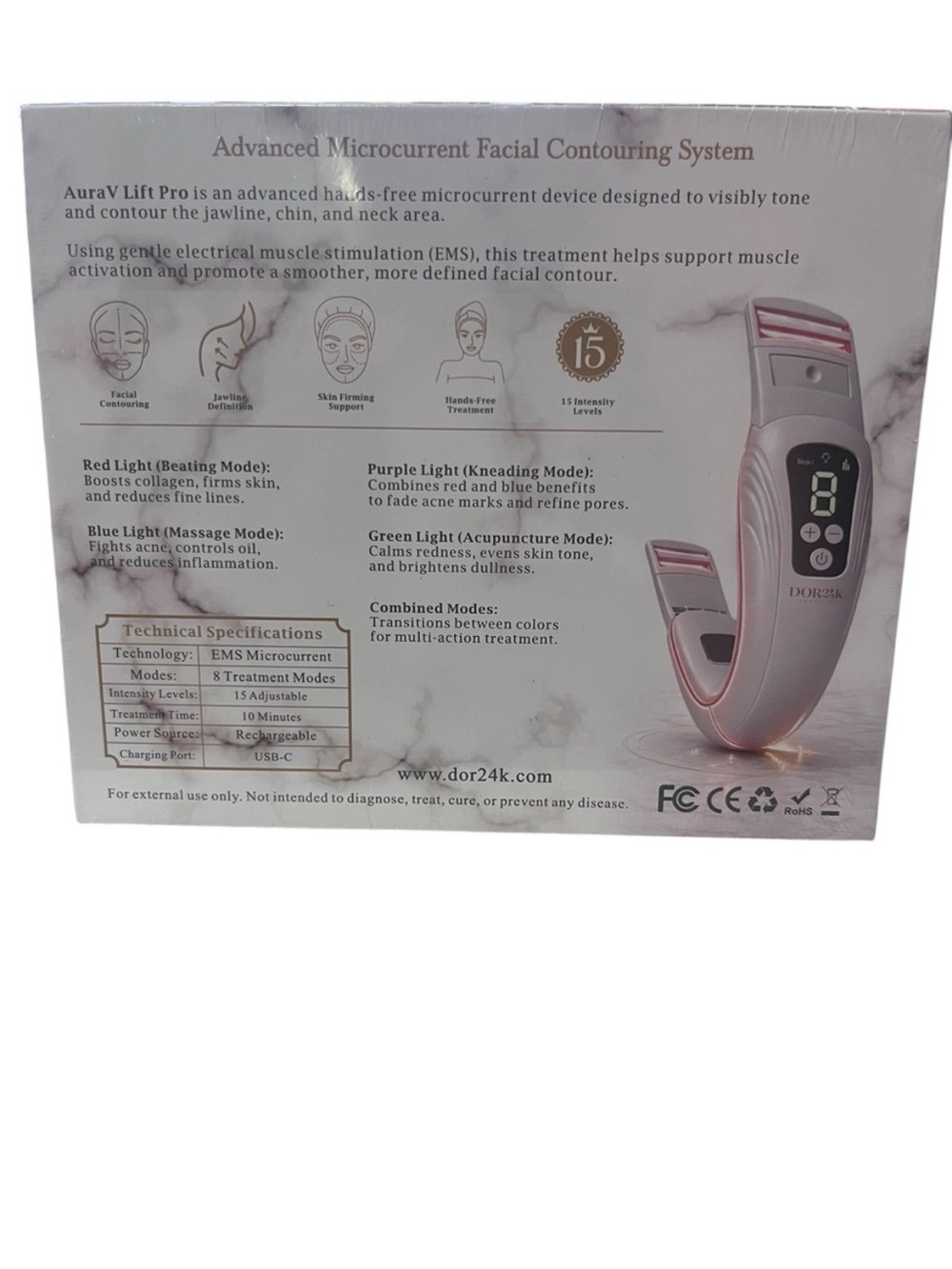 AuraV Lift Pro White Facial & Neck Contouring Device